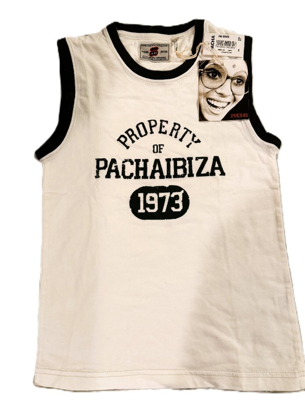 CASITA PACHA IBIZA KID Sleeveless T-SHIRT Size Small Cream NWT